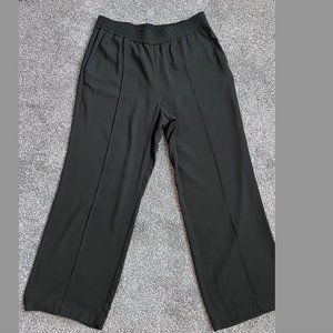 Elastic Waist, Front Crease Wide Leg Dress Pants